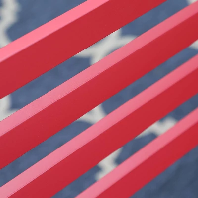 Outdoor Steel Loveseat Bench - Red - Captiva Designs 8 Outdoor Steel Loveseat Bench - Red - Captiva Designs - Image 6