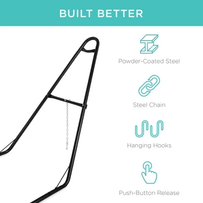 Best Choice Products Outdoor Adjustable Steel Hammock Stand For 9-14ft Hammocks W/ Hooks, Carrying Bag, 450lb Capacity 4 Best Choice Products Outdoor Adjustable Steel Hammock Stand For 9-14ft Hammocks W/ Hooks, Carrying Bag, 450lb Capacity - Image 2