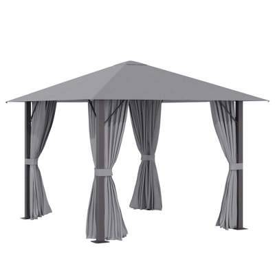 Outsunny Patio Gazebo Outdoor Canopy Shelter With Sidewalls, Vented Roof, Aluminum Frame For Garden, Lawn, Backyard And Deck 9 Outsunny Patio Gazebo Outdoor Canopy Shelter With Sidewalls, Vented Roof, Aluminum Frame For Garden, Lawn, Backyard And Deck - Image 7