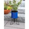 ACHLA Designs 9.25" Wide Cylinder Planter Pot Galvanized Steel With Black Wrought Iron Plant Stand French Blue 1 ACHLA Designs 9.25" Wide Cylinder Planter Pot Galvanized Steel With Black Wrought Iron Plant Stand French Blue -Sunnydaze Decor Store GUEST 64936320 d74c 4943 b451 d2451fe8c7c4