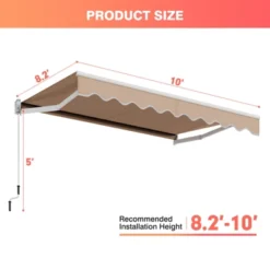 Costway 10' X 8' Retractable Awning Patio Sun Shade W/Crank Handle -Sunnydaze Decor Store GUEST 65bb9b62 c8e6 4000 bcc3 3bdc03282cf1