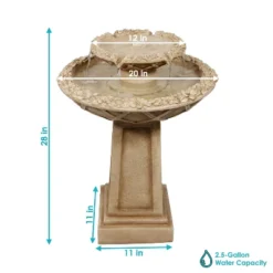 Sunnydaze Decor Sunnydaze 28"H Electric Polyresin 2-Tier Beveled Flower Outdoor Bird Bath Water Fountain -Sunnydaze Decor Store GUEST 65f0e249 528b 4bd9 ae9e d6dafcf2e9d4