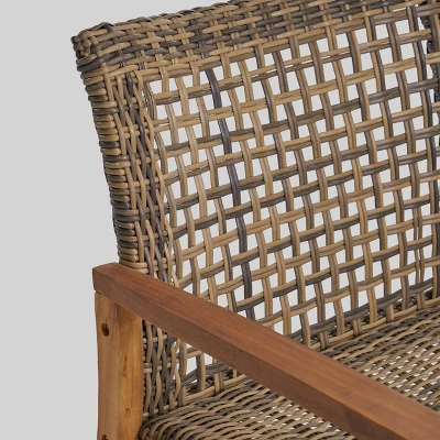 Augusta 5pc Wood & Wicker Chat Set With Fire Pit - Natural/Gray/Dark Gray - Christopher Knight Home 9 Augusta 5pc Wood & Wicker Chat Set With Fire Pit - Natural/Gray/Dark Gray - Christopher Knight Home - Image 7