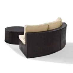 Catalina 2pc Outdoor Wicker Sectional Set - Sand - Crosley -Sunnydaze Decor Store GUEST 66ba50d4 bac2 4958 be74 8ba584ad2ba1