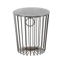 Metal Wire Stool Patio Accent Table - Olivia & May -Sunnydaze Decor Store GUEST 66ea840e 8c95 4238 ba80 78fbe5534ac0