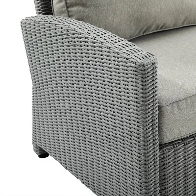 Bradenton 5pc Wicker Sofa Set With Fire Table - Gray - Crosley 13 Bradenton 5pc Wicker Sofa Set With Fire Table - Gray - Crosley - Image 11