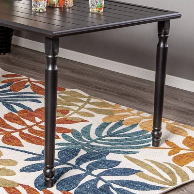 7pc Outdoor Dining Set With Steel Rectangle Table With Umbrella Hole & Swivel Chairs - Captiva Designs 12 7pc Outdoor Dining Set With Steel Rectangle Table With Umbrella Hole & Swivel Chairs - Captiva Designs - Image 10