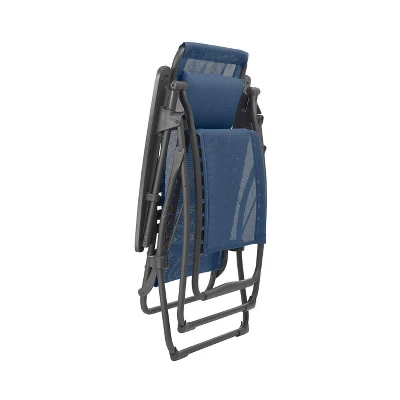 Lafuma Futura Zero Gravity Portable Ergonomic Outdoor Steel Framed Lawn Patio Recliner Folding Lounge Chair With Headrest Cushion, Ocean Blue 3 Lafuma Futura Zero Gravity Portable Ergonomic Outdoor Steel Framed Lawn Patio Recliner Folding Lounge Chair With Headrest Cushion, Ocean Blue