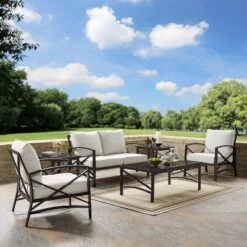 6pc Kaplan Outdoor Seating Set Oatmeal - Crosley -Sunnydaze Decor Store GUEST 67558f55 472b 49d8 8484 2dca8f5b1e36