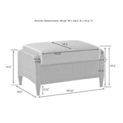 Kiawah Outdoor Wicker Ottoman - Crosley -Sunnydaze Decor Store GUEST 6785b346 f4e4 4cf6 97eb e0243d17b19a