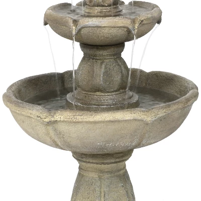 Sunnydaze Decor Sunnydaze 35"H Electric Fiberglass 3-Tier Birds' Delight Outdoor Bird Bath Water Fountain 5 Sunnydaze Decor Sunnydaze 35"H Electric Fiberglass 3-Tier Birds' Delight Outdoor Bird Bath Water Fountain - Image 3
