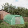 Outsunny 26' X 10' X 7' Walk-in Tunnel Hoop Greenhouse, PE Cover, Steel Frame, Roll-Up Zipper Door And Mesh Windows For Flowers And Vegetables, Green -Sunnydaze Decor Store GUEST 686e878d 7d6c 4eb5 a4d8 13aa8da75049