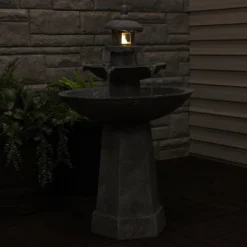 Sunnydaze Decor Sunnydaze 40"H Electric Polyresin 2-Tiered Pagoda Outdoor Water Fountain With LED Light 18 Sunnydaze Decor Sunnydaze 40"H Electric Polyresin 2-Tiered Pagoda Outdoor Water Fountain With LED Light -Sunnydaze Decor Store GUEST 687afd27 4365 48a7 9733 8f099d387f83