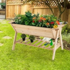 Costway 59'' X 31'' X 32.5'' Raised Garden Bed W/ Shelf Wood Elevated Planter Box W/ Liner 12 Costway 59'' X 31'' X 32.5'' Raised Garden Bed W/ Shelf Wood Elevated Planter Box W/ Liner -Sunnydaze Decor Store GUEST 6953e81a c24a 4973 bca7 47142699dc76