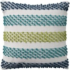 18"x18" Woven Loops Striped Square Throw Pillow With Tassels - Mina Victory 19 18"x18" Woven Loops Striped Square Throw Pillow With Tassels - Mina Victory -Sunnydaze Decor Store GUEST 697385d9 34e6 44ef 963f 280399129b78