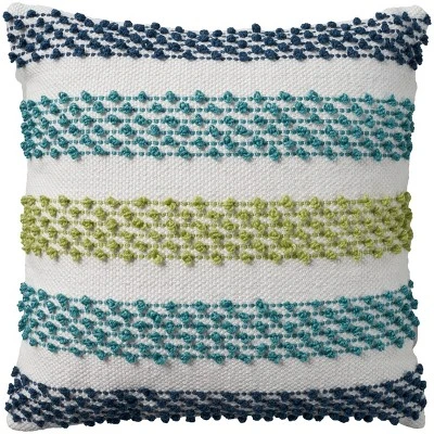 18"x18" Woven Loops Striped Square Throw Pillow With Tassels - Mina Victory 11 18"x18" Woven Loops Striped Square Throw Pillow With Tassels - Mina Victory - Image 9
