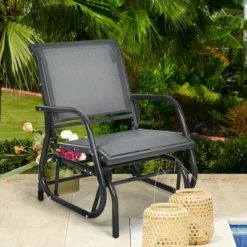 Costway Outdoor Single Swing Glider Rocking Chair Armrest Garden Porch Backyard GreyBrown 21 Costway Outdoor Single Swing Glider Rocking Chair Armrest Garden Porch Backyard GreyBrown -Sunnydaze Decor Store GUEST 69a339f8 8a33 44e0 b5f8 4115d634179e