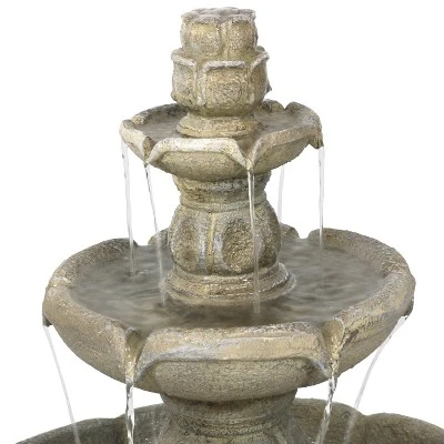 Sunnydaze Decor Sunnydaze 35"H Electric Fiberglass 3-Tier Birds' Delight Outdoor Bird Bath Water Fountain 4 Sunnydaze Decor Sunnydaze 35"H Electric Fiberglass 3-Tier Birds' Delight Outdoor Bird Bath Water Fountain - Image 2