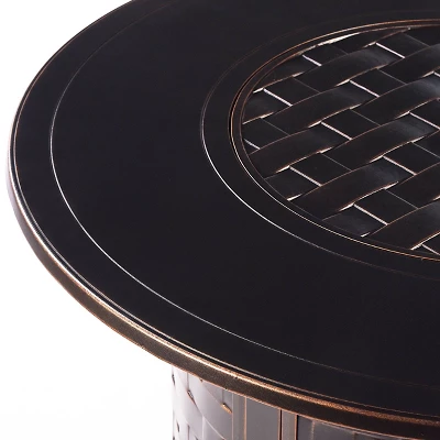 5pc Outdoor Fire Table Set With 44" Round Fire Table, 4 Deep Seating Swivel Rocking Chairs & Table Fabric Covers - Oakland Living 10 5pc Outdoor Fire Table Set With 44" Round Fire Table, 4 Deep Seating Swivel Rocking Chairs & Table Fabric Covers - Oakland Living - Image 8