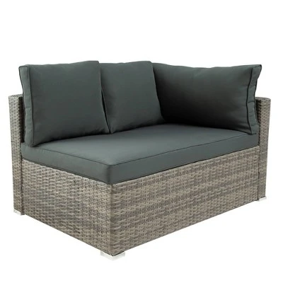 7pc Wicker Patio Seating Set With Storage Box - Gray - GODEER 9 7pc Wicker Patio Seating Set With Storage Box - Gray - GODEER - Image 7
