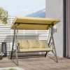 Outsunny 3-Seat Patio Swing Chair, Outdoor Canopy Swing Glider With Cushion With 3 Throw Pillows & Adjustable Shade For Porch, Khaki 1 Outsunny 3-Seat Patio Swing Chair, Outdoor Canopy Swing Glider With Cushion With 3 Throw Pillows & Adjustable Shade For Porch, Khaki -Sunnydaze Decor Store GUEST 6ac9e298 3c93 4d5c 8519 f9a1b47ab679