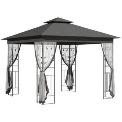 Outsunny 10' X 10' Outdoor Patio Gazebo Canopy With 2-Tier Polyester Roof, Mesh Netting Sidewalls, And Steel Frame 17 Outsunny 10' X 10' Outdoor Patio Gazebo Canopy With 2-Tier Polyester Roof, Mesh Netting Sidewalls, And Steel Frame -Sunnydaze Decor Store GUEST 6ada95f6 1e33 4b95 ac58 c194e27d312d