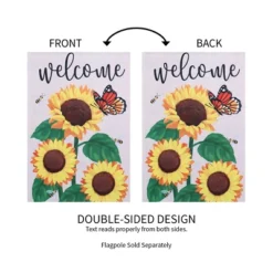 Evergreen Sunflower Welcome Garden Suede Flag 12.5 X 18 Inches Indoor Outdoor Decor -Sunnydaze Decor Store GUEST 6b226acc 6714 4f9a b8ea 6518dc6b23a3
