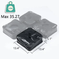 Aoodor Umbrella Weight Bag Water Fillable For Patio Umbrella Square Base 4-Piece - Black