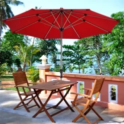Costway 9' Patio Market Umbrella Outdoor Table Aluminum Crank W/8 Rib -Sunnydaze Decor Store GUEST 6b25c0bb 69fb 4fd1 a7d2 42d9ce4aa35e