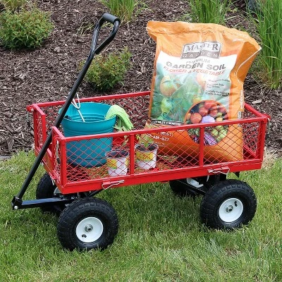 Sunnydaze Decor Sunnydaze Outdoor Lawn And Garden Heavy-Duty Durable Steel Mesh Utility Wagon Cart With Removable Sides 3 Sunnydaze Decor Sunnydaze Outdoor Lawn And Garden Heavy-Duty Durable Steel Mesh Utility Wagon Cart With Removable Sides