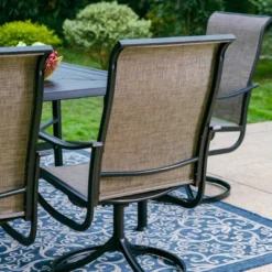 7pc Outdoor Dining Set With Swivel Sling Chairs & Large Metal Rectangle Table With Umbrella Hole - Gray - Captiva Designs 20 7pc Outdoor Dining Set With Swivel Sling Chairs & Large Metal Rectangle Table With Umbrella Hole - Gray - Captiva Designs -Sunnydaze Decor Store GUEST 6b73e3c4 be77 48f3 8e6f cb2618b996f2
