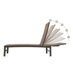 3pc Outdoor Five Position Adjustable Curved Aluminum Lounge Set Brown - Crestlive Products -Sunnydaze Decor Store GUEST 6bca3679 c68a 4b8e be8a 7f14c5d89865