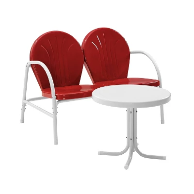 Griffith 3pc Outdoor Conversation Set - Red - Crosley 7 Griffith 3pc Outdoor Conversation Set - Red - Crosley - Image 5