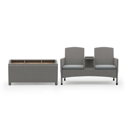 2pc Maksville Aluminum Patio Loveseat & Storage Bench - MiBasics 21 2pc Maksville Aluminum Patio Loveseat & Storage Bench - MiBasics - Image 19