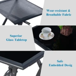 Costway 3PCS Bistro Set Garden Backyard Table Chairs Outdoor Patio Furniture Folding -Sunnydaze Decor Store GUEST 6c39cacd 991d 4885 b6ab a6d5f29b11e9