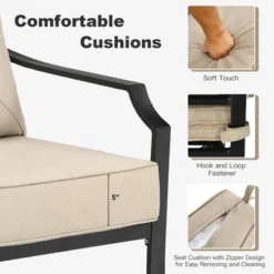 Costway 4 PCS Patio Furniture Set Cushion Sofa Loveseat Sectional Garden Deck Poolside -Sunnydaze Decor Store GUEST 6c3edfa1 fe1f 4a93 8bff 29835001f688