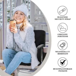 Emma And Oliver Portable Heated Reclining Stadium Chair With Armrests, Padded Back & Heated Seat With Dual Storage Pockets And Backpack Straps -Sunnydaze Decor Store GUEST 6c41b7a3 8243 4c53 a649 9536fbd83c34 2