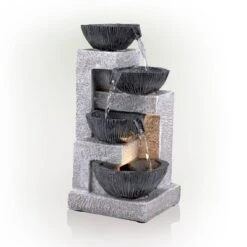 14" Cascading Bowl Tabletop Fountain With LED Lights Gray - Alpine Corporation 11 14" Cascading Bowl Tabletop Fountain With LED Lights Gray - Alpine Corporation -Sunnydaze Decor Store GUEST 6ccbbc9c 0aca 436c 922f eb8e3ff67008