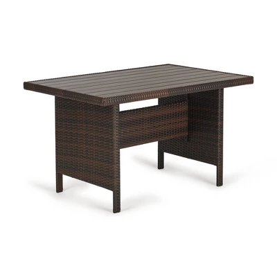 6pc Wicker Outdoor Conversation Set With Cushions & Ottomans - Orange - EDYO LIVING 11 6pc Wicker Outdoor Conversation Set With Cushions & Ottomans - Orange - EDYO LIVING - Image 9