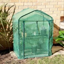 Sunnydaze Decor Sunnydaze Outdoor Portable Growing Rack 2-Tier Greenhouse With Roll-Up Door - 2 Shelves - Green -Sunnydaze Decor Store GUEST 6d3f4672 5491 4e2a 8dca 15d5182a664a