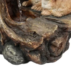 LuxenHome Resin Two Bunnies Tree Stump Outdoor Fountain With LED Lights 14 LuxenHome Resin Two Bunnies Tree Stump Outdoor Fountain With LED Lights -Sunnydaze Decor Store GUEST 6e26c724 3e41 4041 8100 88eaa40aff44