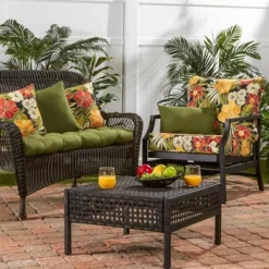 Set Of 2 Aloha Black Floral Outdoor Square Throw Pillows - Kensington Garden -Sunnydaze Decor Store GUEST 6e2792b4 d693 4259 8ff1 d46ced21ddcc