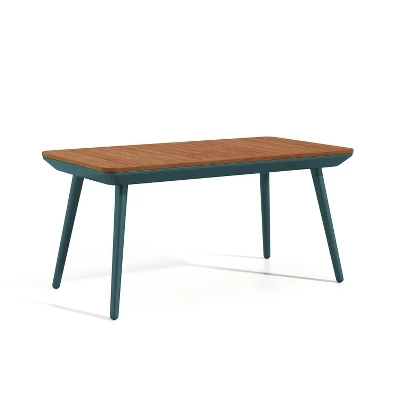 3pc Peakey Aluminum Patio Conversation Set Gray/Green/Oak - MiBasics 5 3pc Peakey Aluminum Patio Conversation Set Gray/Green/Oak - MiBasics - Image 3