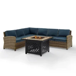 Bradenton 5pc Outdoor Wicker Sectional Set With Fire Table - Crosley -Sunnydaze Decor Store GUEST 6e6aeedc c12f 4232 b49f 126d76afc1c6