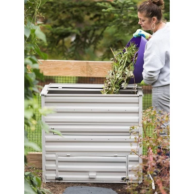 Gardener's Supply Company Demeter Metal Compost Bin | Weatherproof Powder-Coated Galvanized Steel Large Outdoor Composter | 36"W X 20"D X 32"H - Steel 5 Gardener's Supply Company Demeter Metal Compost Bin | Weatherproof Powder-Coated Galvanized Steel Large Outdoor Composter | 36"W X 20"D X 32"H - Steel - Image 3