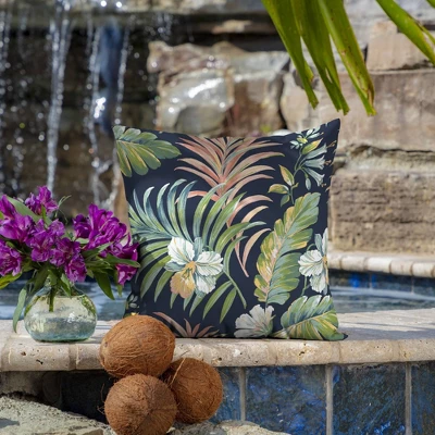 2pk Simone Tropical Outdoor Throw Pillows Blue - Arden Selections 4 2pk Simone Tropical Outdoor Throw Pillows Blue - Arden Selections - Image 2