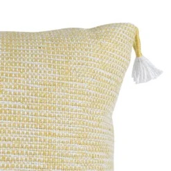 Yellow & White 18X18 Hand Woven Filled Outdoor Pillow - Foreside Home & Garden -Sunnydaze Decor Store GUEST 6eeb1729 7377 4458 8ced f6c7aede88d1