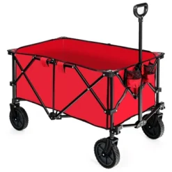 Costway Folding Collapsible Wagon Utility Camping Cart W/Wheels & Adjustable Handle RedGreyNavy -Sunnydaze Decor Store GUEST 6f07a9ec 80a8 40ed a6a1 7b3d06e203d6