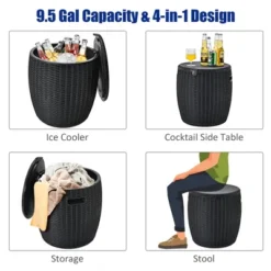 Costway 9.5 Gallon 4-in-1 Patio Rattan Cool Bar Cocktail Table Side Table BrownBlack 18 Costway 9.5 Gallon 4-in-1 Patio Rattan Cool Bar Cocktail Table Side Table BrownBlack -Sunnydaze Decor Store GUEST 6f119d03 efab 4c75 855a dc7802321ca4