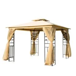 Outsunny 10' X 10' Outdoor Patio Gazebo Canopy With 2-Tier Polyester Roof, Mesh Netting Sidewalls, And Steel Frame 12 Outsunny 10' X 10' Outdoor Patio Gazebo Canopy With 2-Tier Polyester Roof, Mesh Netting Sidewalls, And Steel Frame -Sunnydaze Decor Store GUEST 6f1ed523 abea 4d8f a05d 3be762add60d